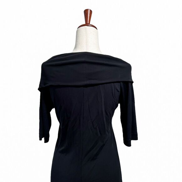 Escada Draped Cowlneck Dress Size 38 US 6 Women's Black Formal Holiday (8) - Picture 8 of 10